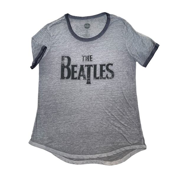 The Beatles Tops - The Beatles Shirt Women XL Gray Round Neck Short Sleeve Graphic Rock Tee Stretch